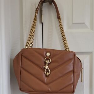 Rebecca MinkoffEdie Maxi Zip Leather Chain Shoulder Bag NWT